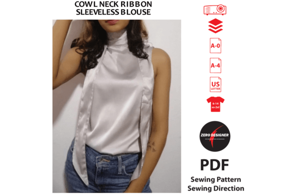 Download Cowl Neck Blouse - Premium Bundle